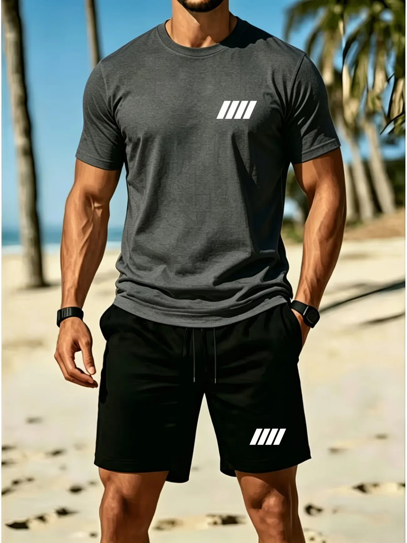 ⏰ Letzter Tag: 50% Rabatt! 🔥-Herren-Sommer-Set aus Leinen mit Poloshirt und Shorts