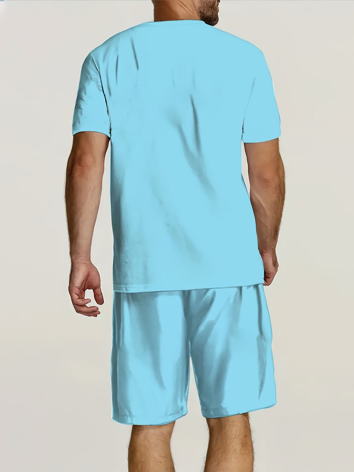 Men's Summer Vacation Round Neck Set 198