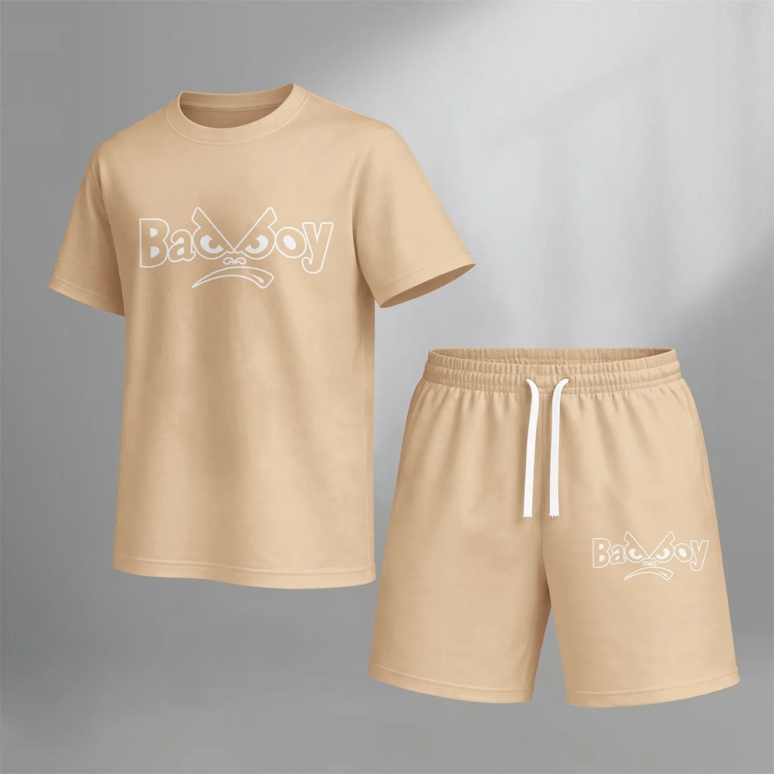 Men’s Summer 2 Piece Set, Short Sleeve T Shirt and Drawstring Shorts Matching Outfit, Lightweight Breathable Casual Set for Beach, Vacation, Gym, Travel, Running, and Daily Wear
