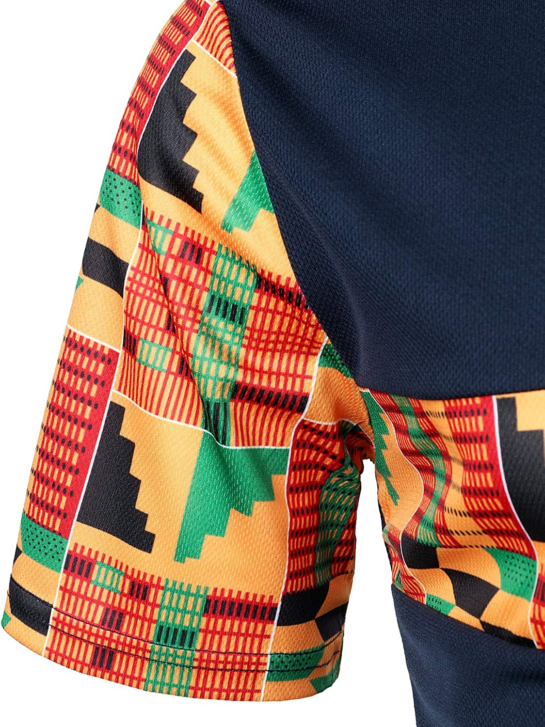 Men's Printed Colorblock T-Shirt and Shorts Set 023