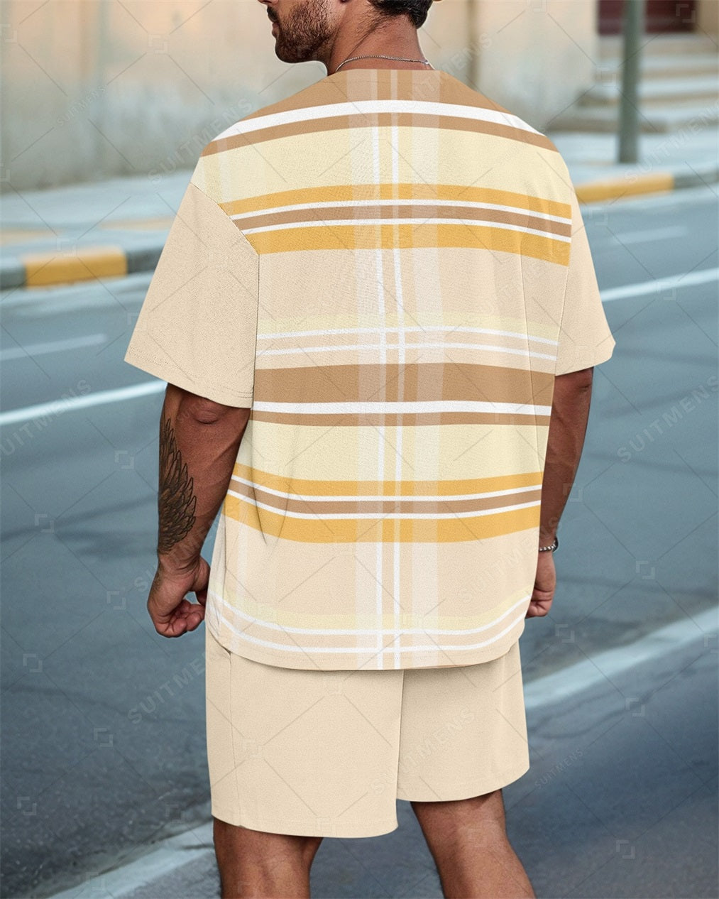 Men's Colorblock Casual Summer Round Neck Set 0122
