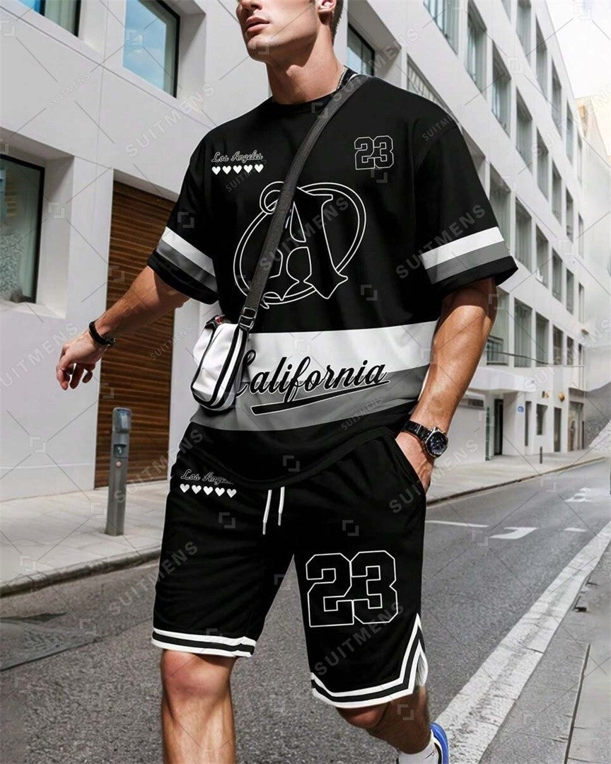 Men's Summer Sports Short Sleeve Set 001