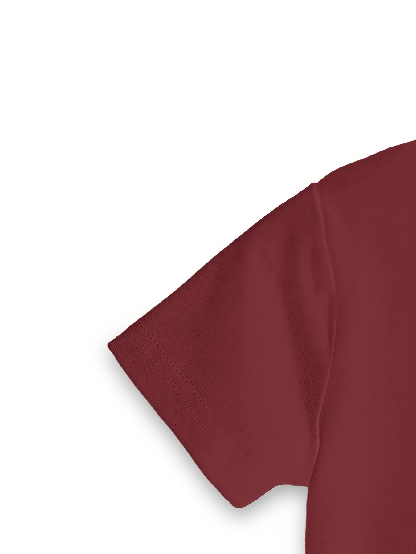 Men's Burgundy Simple Summer Round Neck Set 143