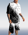 Suitmens Men's Colorblock Print Shorts Set 131