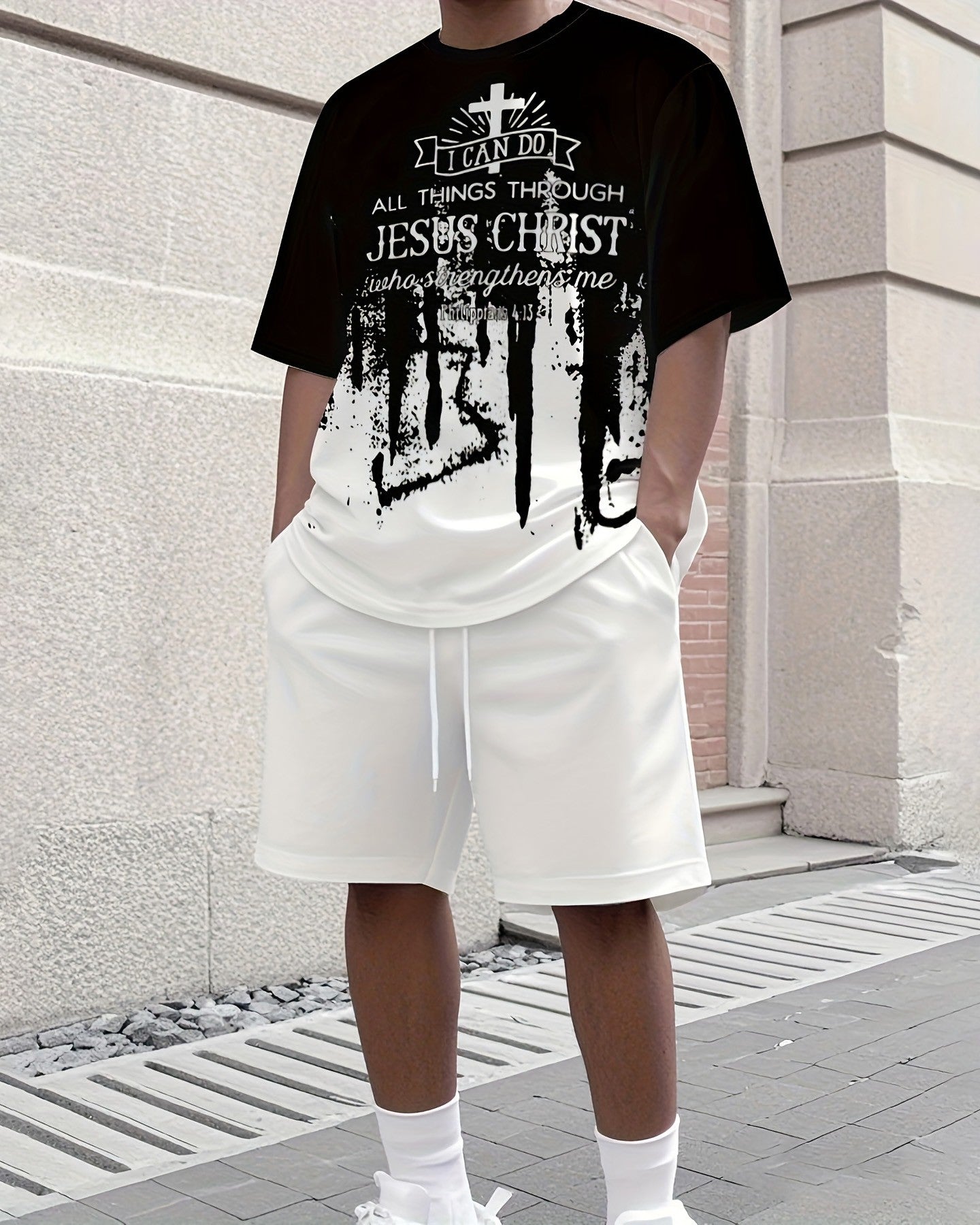 Men's Gradient Summer Round Neck Set 116