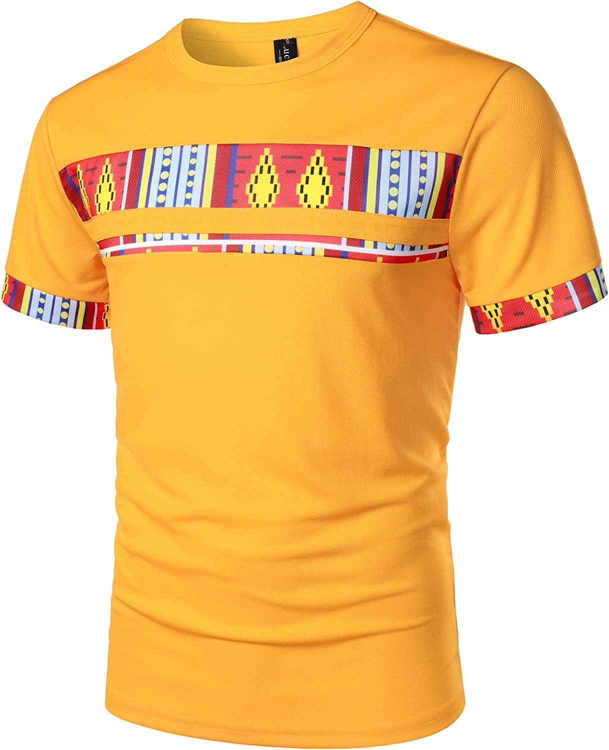Men's Printed Colorblock T-Shirt and Shorts Set 010