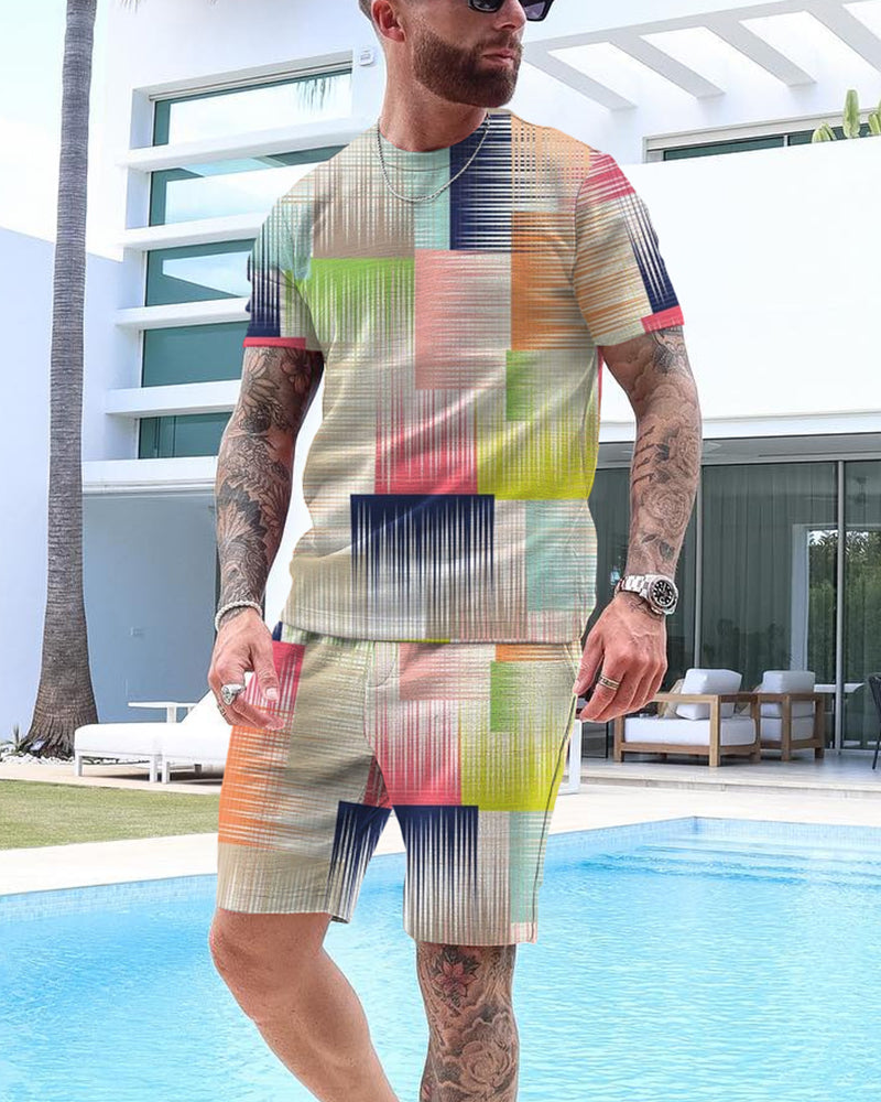 Men's Fashion Print Shorts Set 40