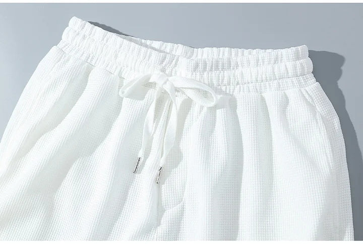 Men's Casual Waffle Shorts Set 6 Colors