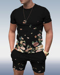 Men's Spring Summer Chain Floral Print Suit 072