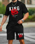 Men's Color Matching Casual Shorts Set 409