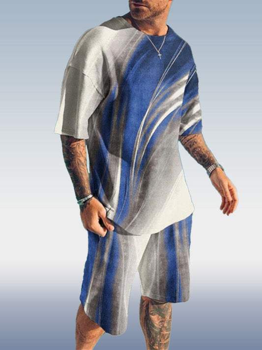 Suitmens Men's Ombre Print Shorts Set 339