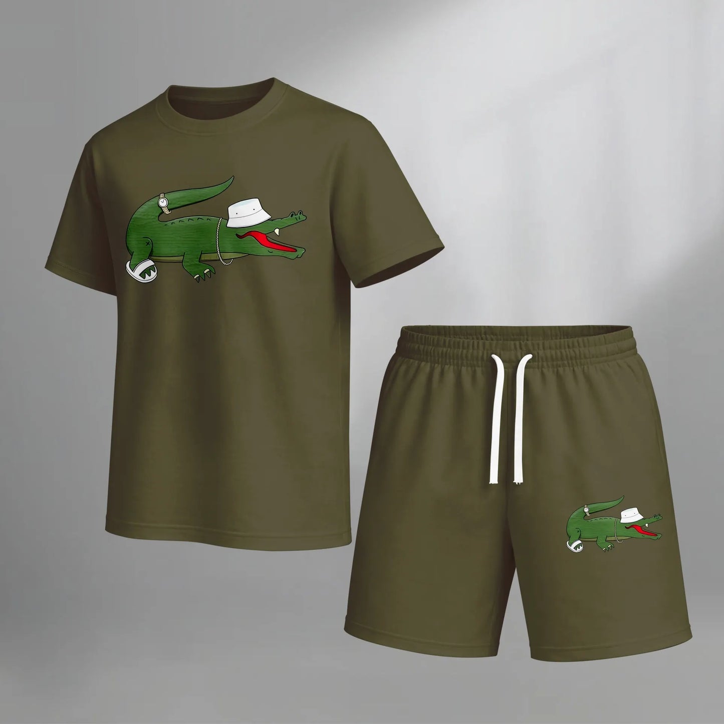 Men’s Casual Short Sleeve T Shirt and Shorts Set, Summer 2 Piece Outfit, Soft Breathable Matching Set with Drawstring Shorts for Beach, Outdoor Activities, Travel, Workout, and Everyday Style