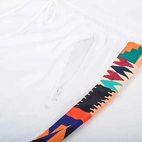 Men's Printed Colorblock T-Shirt and Shorts Set 034