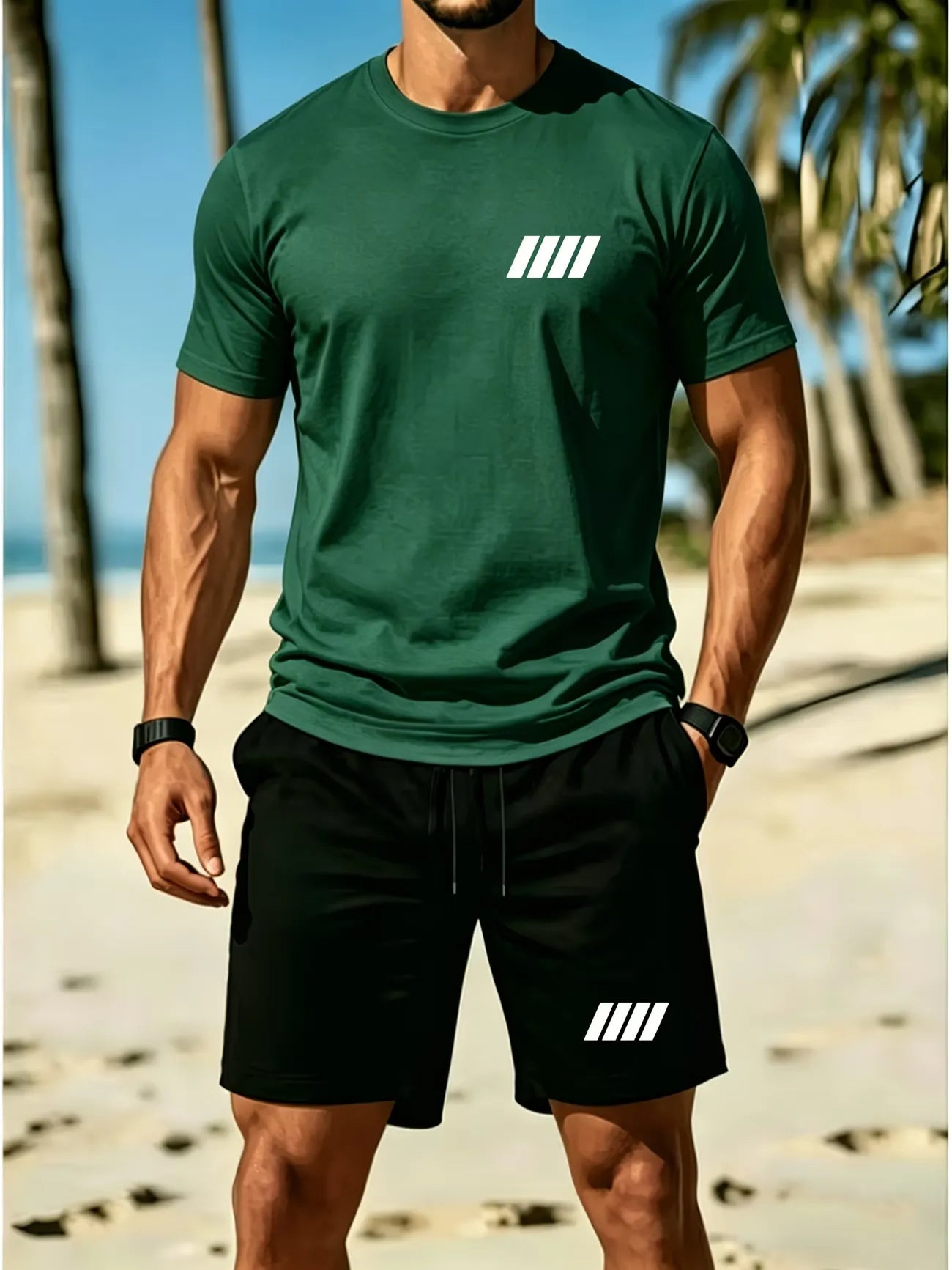 ⏰ Letzter Tag: 50% Rabatt! 🔥-Herren-Sommer-Set aus Leinen mit Poloshirt und Shorts