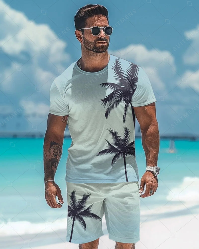 Men's Beach Vacation Casual Shorts Set 470