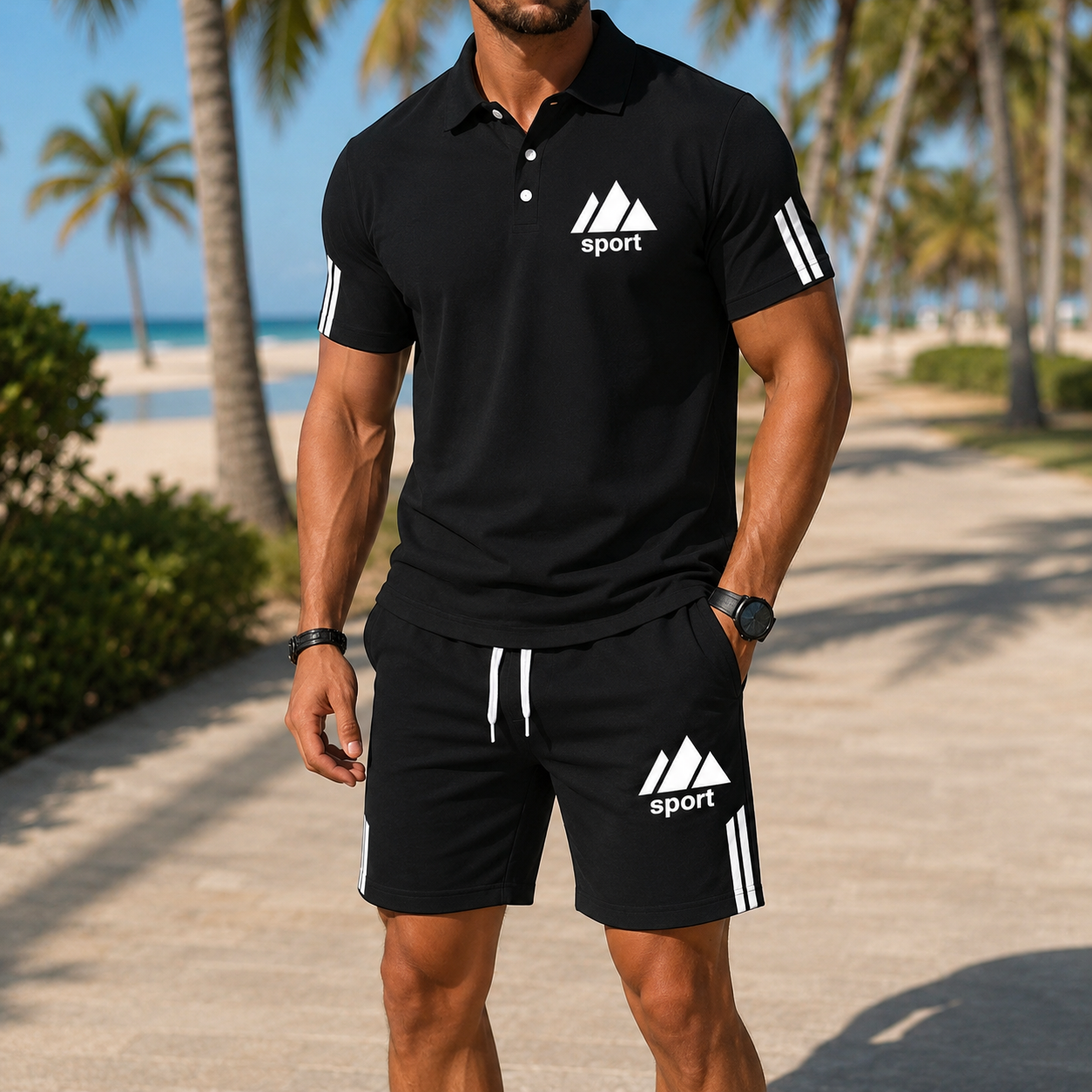 ⏰ Letzter Tag: 50% Rabatt! 🔥-Herren Sommer-Set mit Polohemd und Shorts