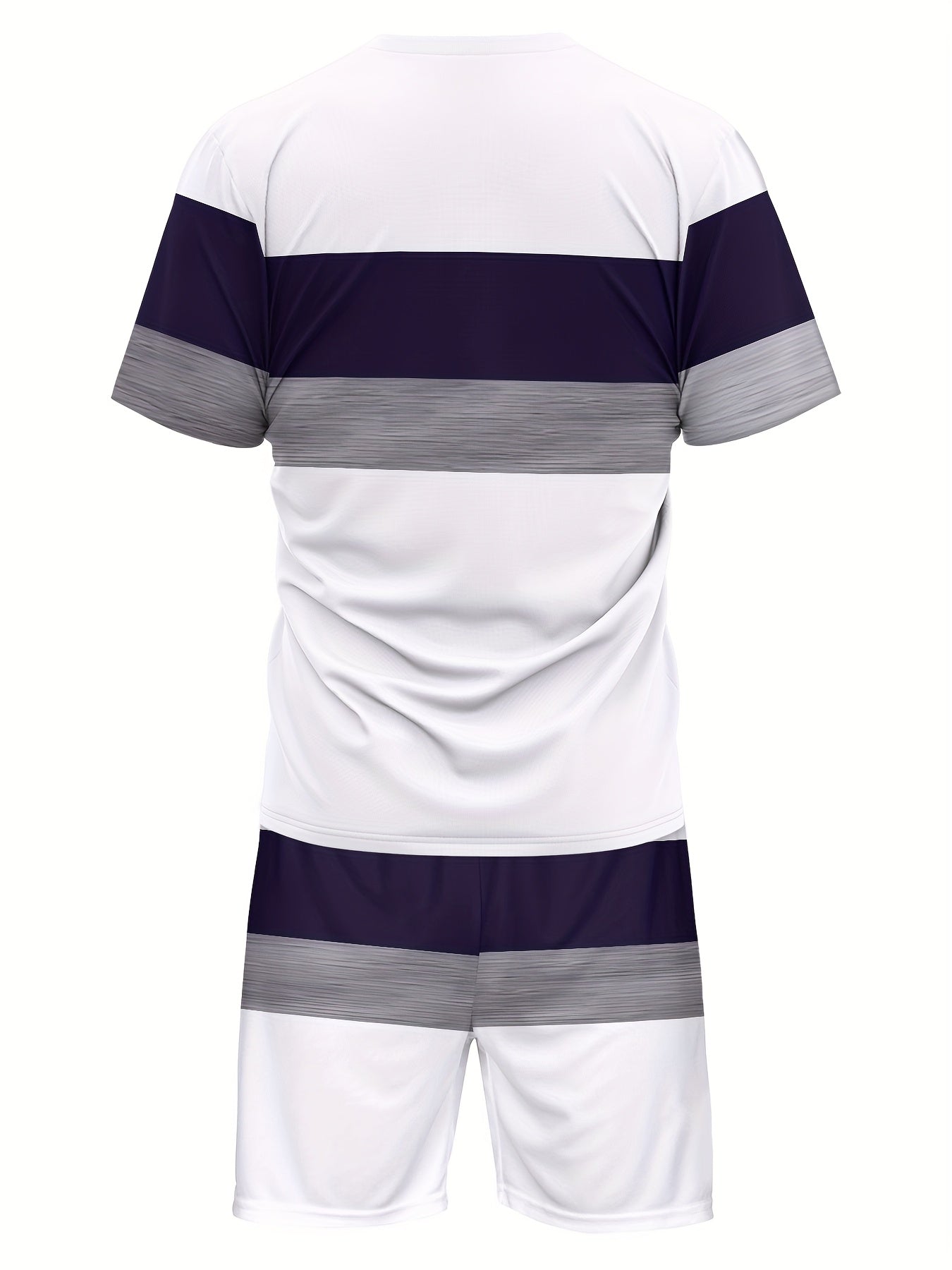 Men's Colorblock Summer Round Neck Set 140
