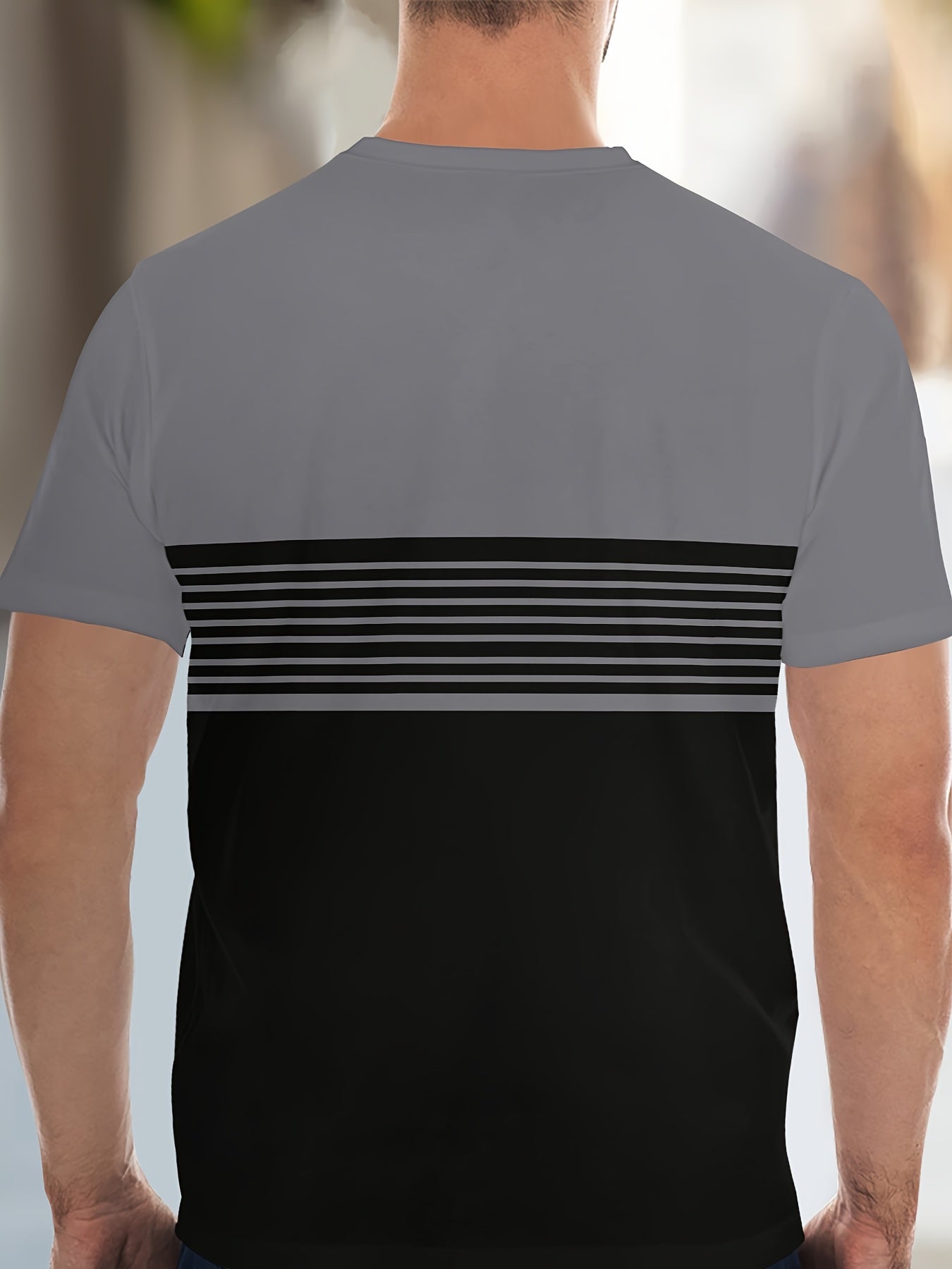 Men's Gradient Summer Round Neck Set 137