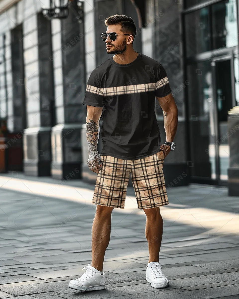 Men's Simple Casual Shorts Set 473
