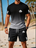 ⏰ Letzter Tag: 50% Rabatt! 🔥 –Herren Sport-Set mit Farbverlauf-Shirt und Shorts für Sommer