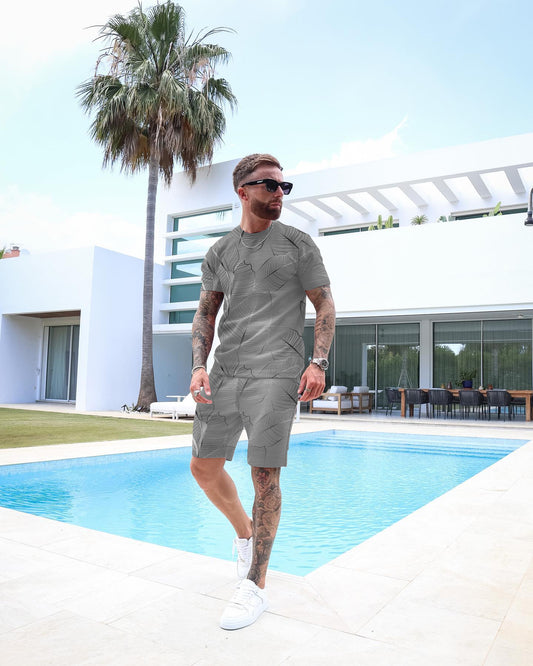 Men's Casual Fashion Printed Shorts Set 60
