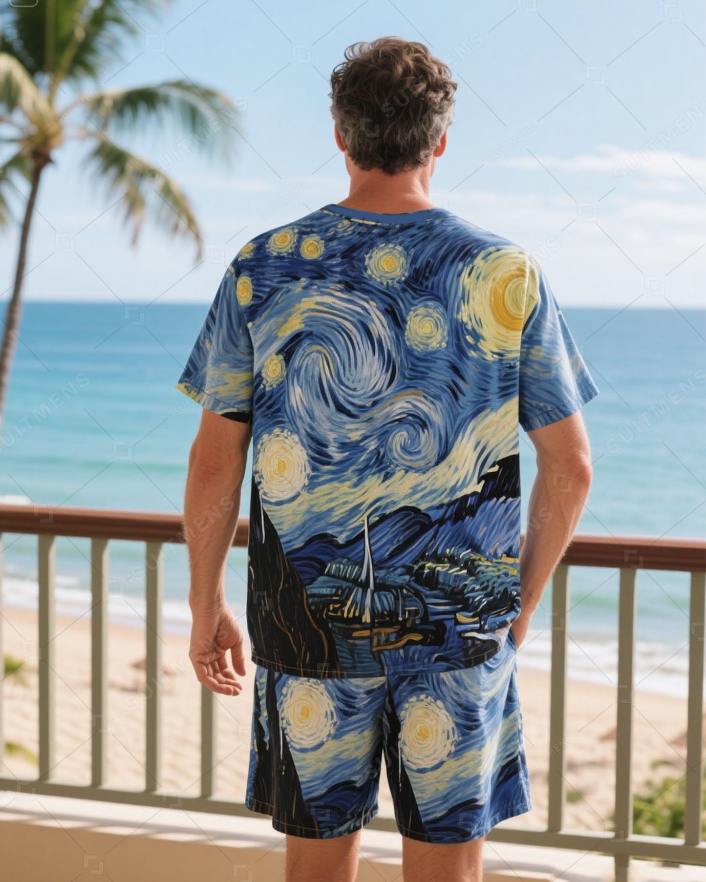 Men's Summer Vacation Round Neck Set 026