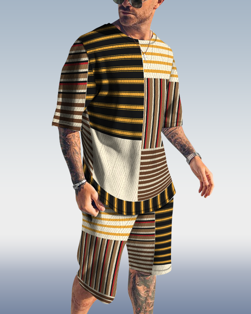Men's spring and summer print suit 056