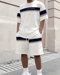 Men's Colorblock Summer Round Neck Set 102