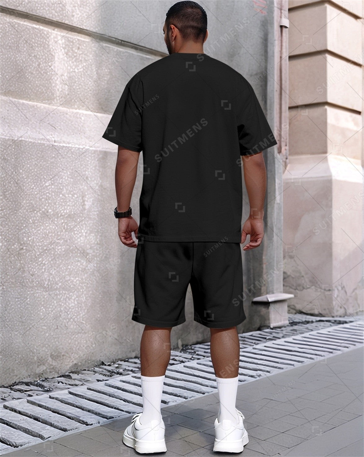 Men's Summer Simple Letter Print Round Neck Set 362
