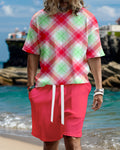 Suitmens Men's casual gorgeous textured printed shorts set 554