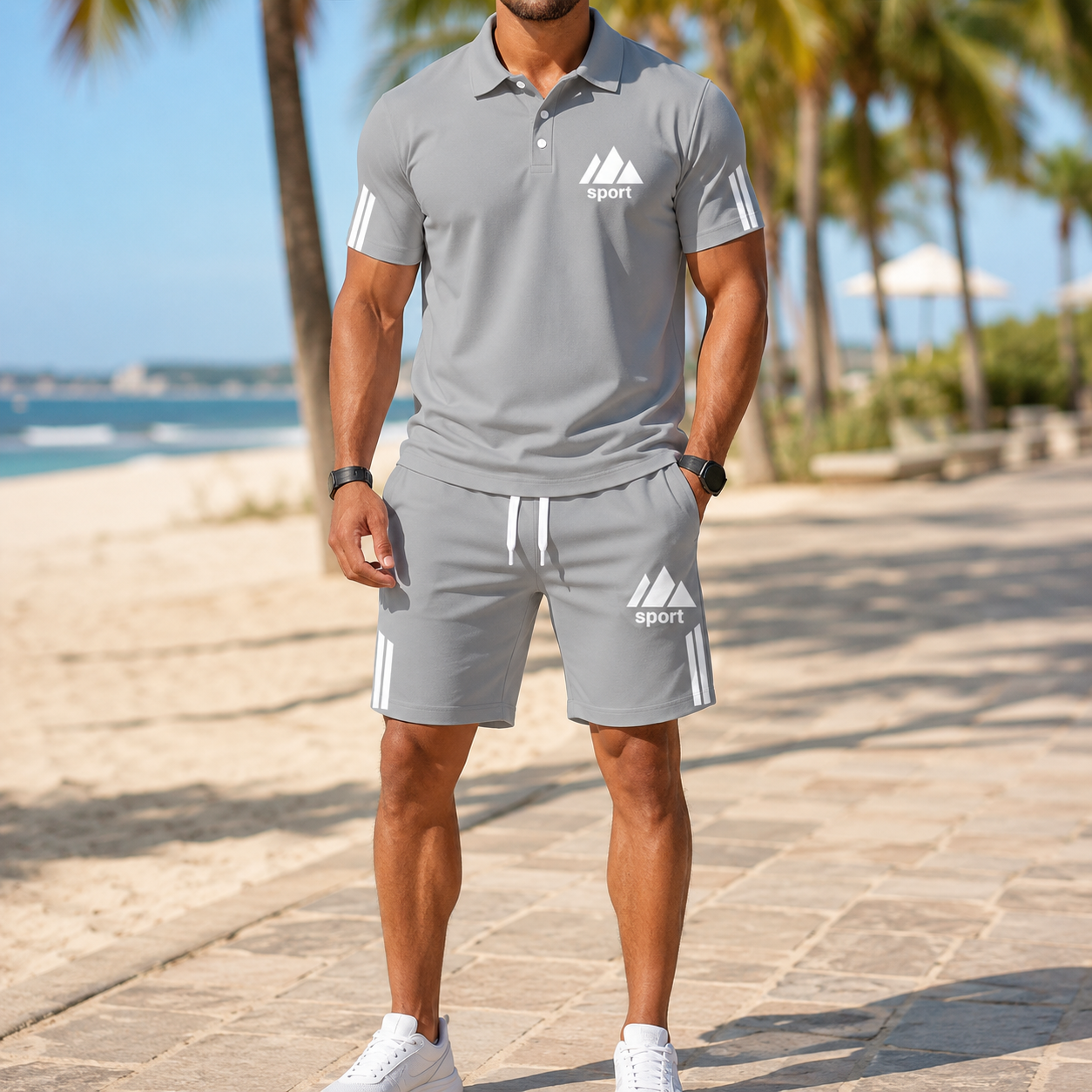 ⏰ Letzter Tag: 50% Rabatt! 🔥-Herren Sommer-Set mit Polohemd und Shorts
