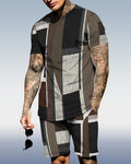 Men's spring and summer printed suit 025