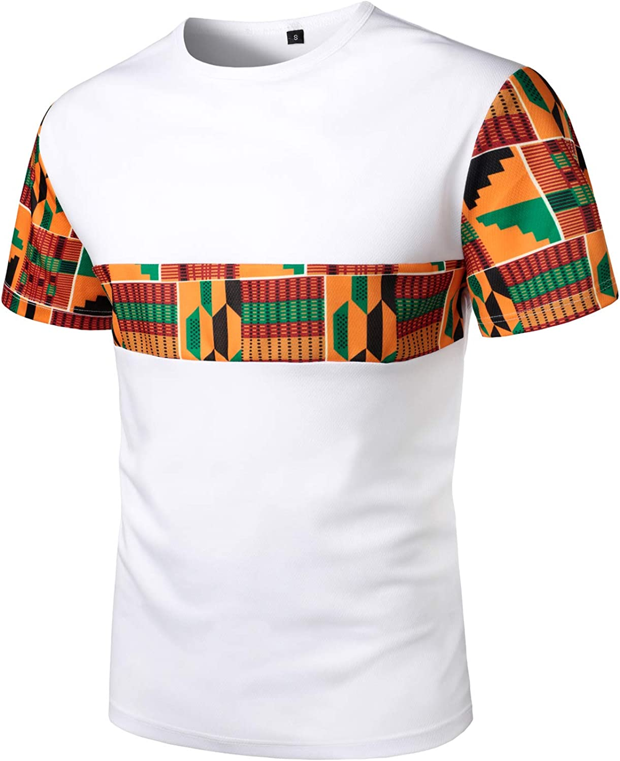 Men's Printed Colorblock T-Shirt and Shorts Set 015