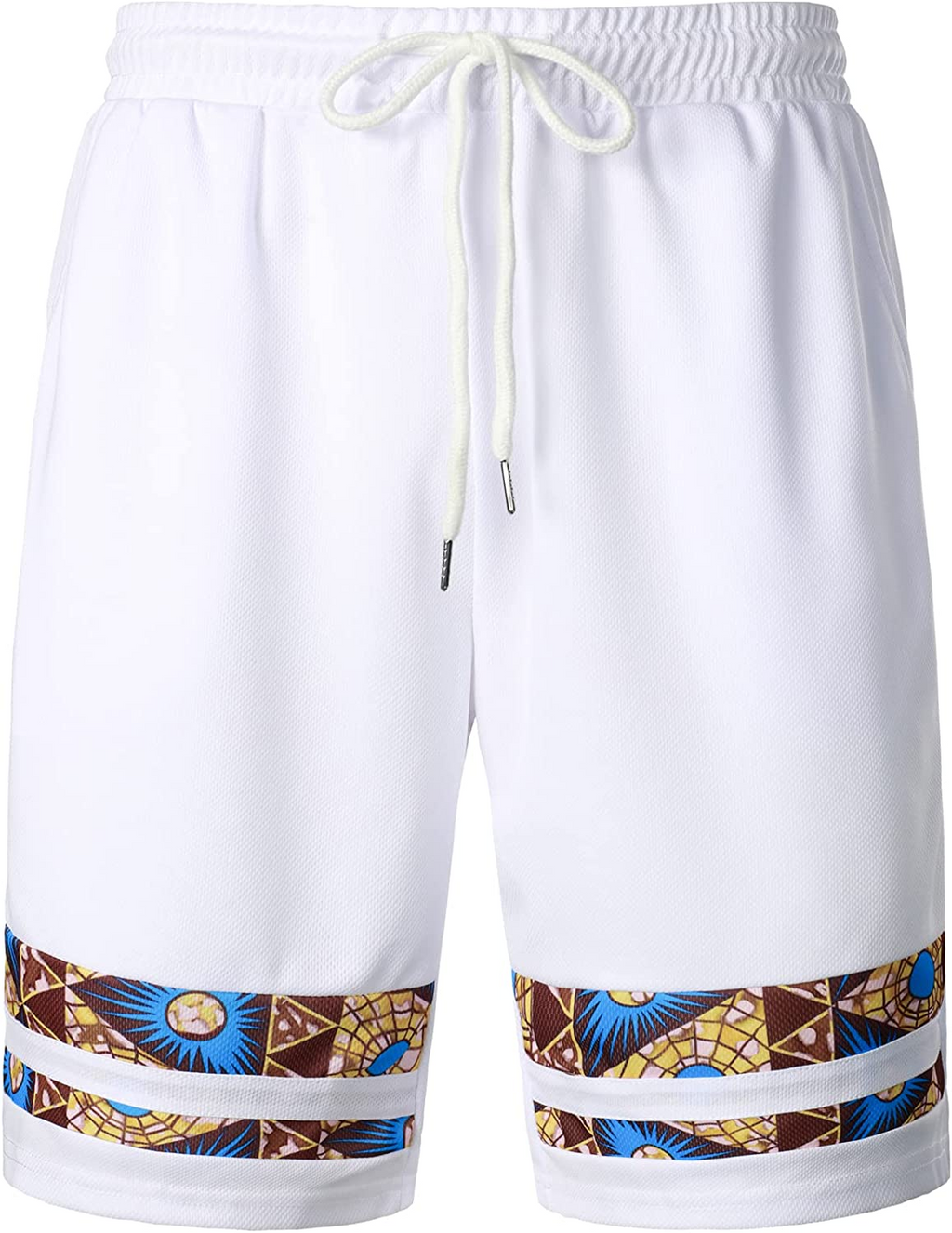 Men's Printed Colorblock T-Shirt and Shorts Set 008
