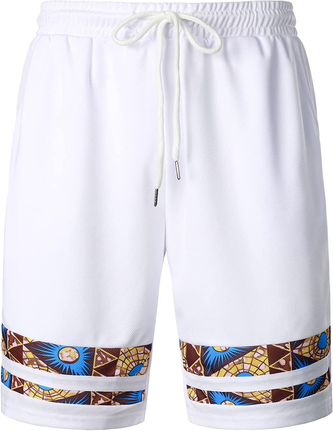 Men's Printed Colorblock T-Shirt and Shorts Set 008