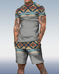 Men's spring and summer graffiti print suit 051