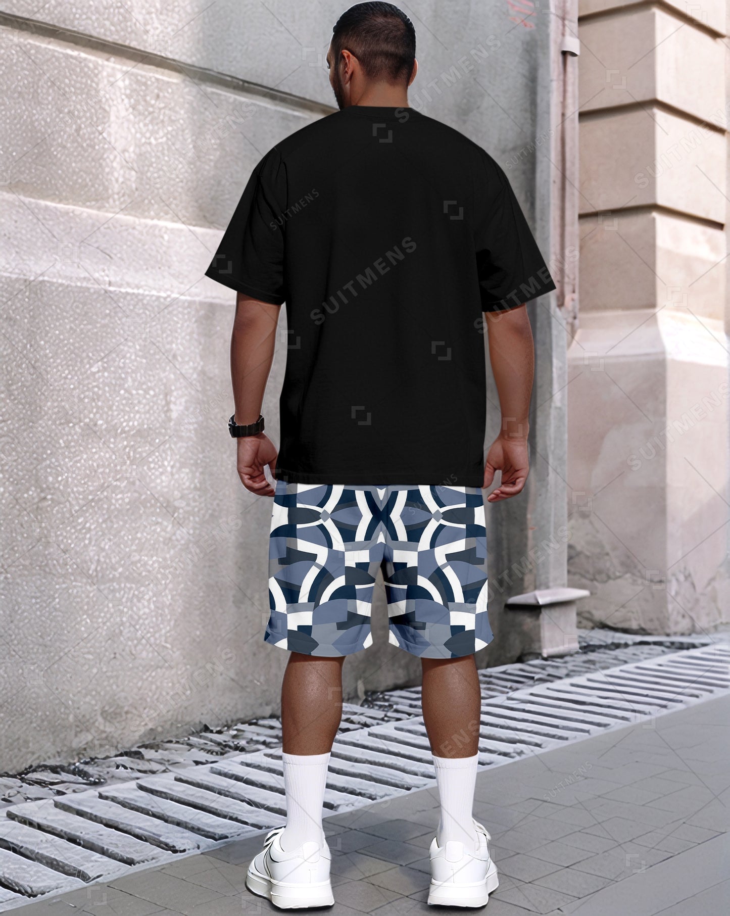 Men's Summer Leopard Print Round Neck Set 494