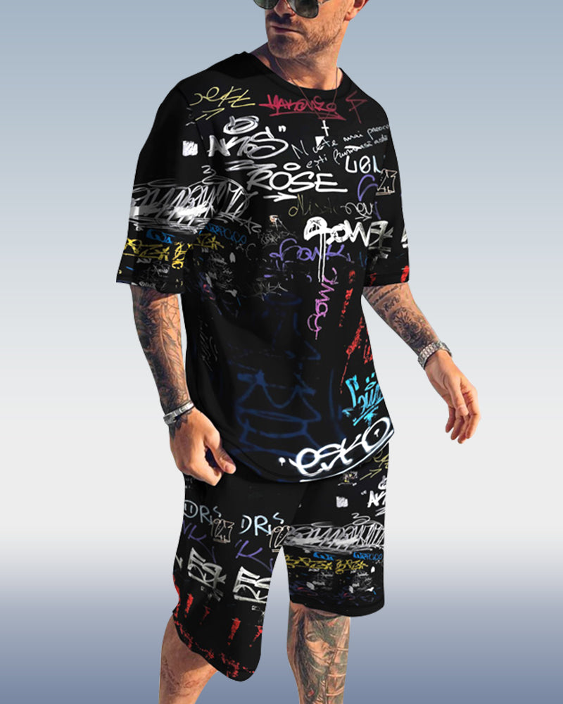 Men's spring and summer print suit 059