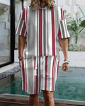 Men's casual gorgeous textured printed shorts set 552