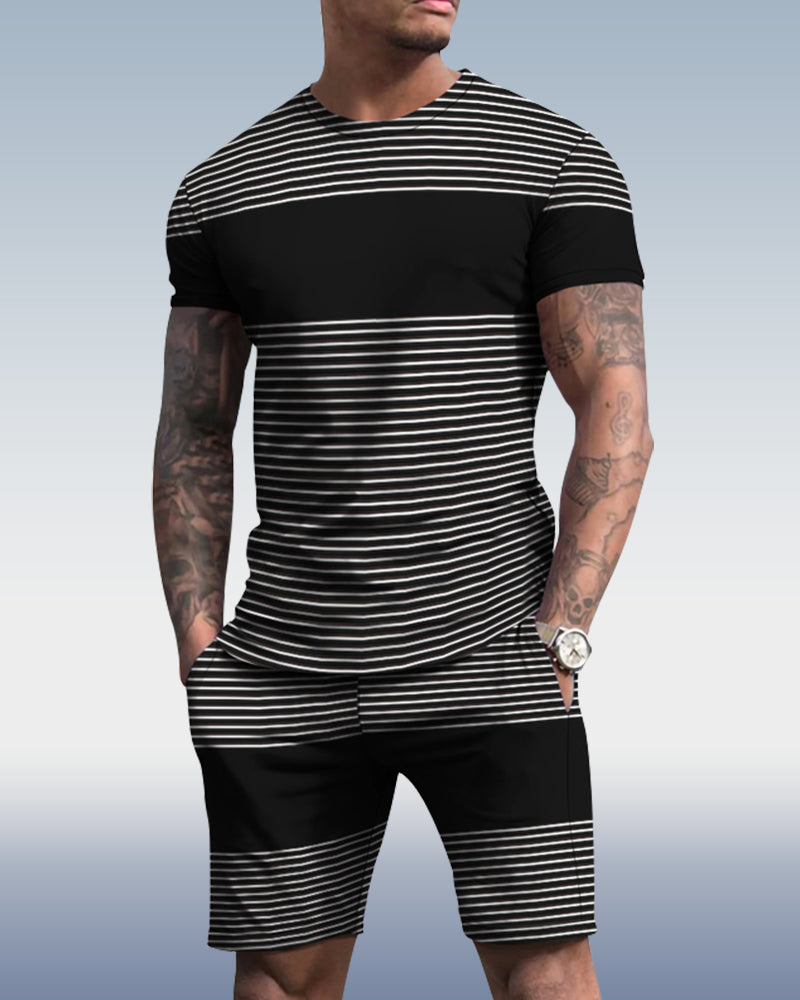Men's spring and summer printed suit 037