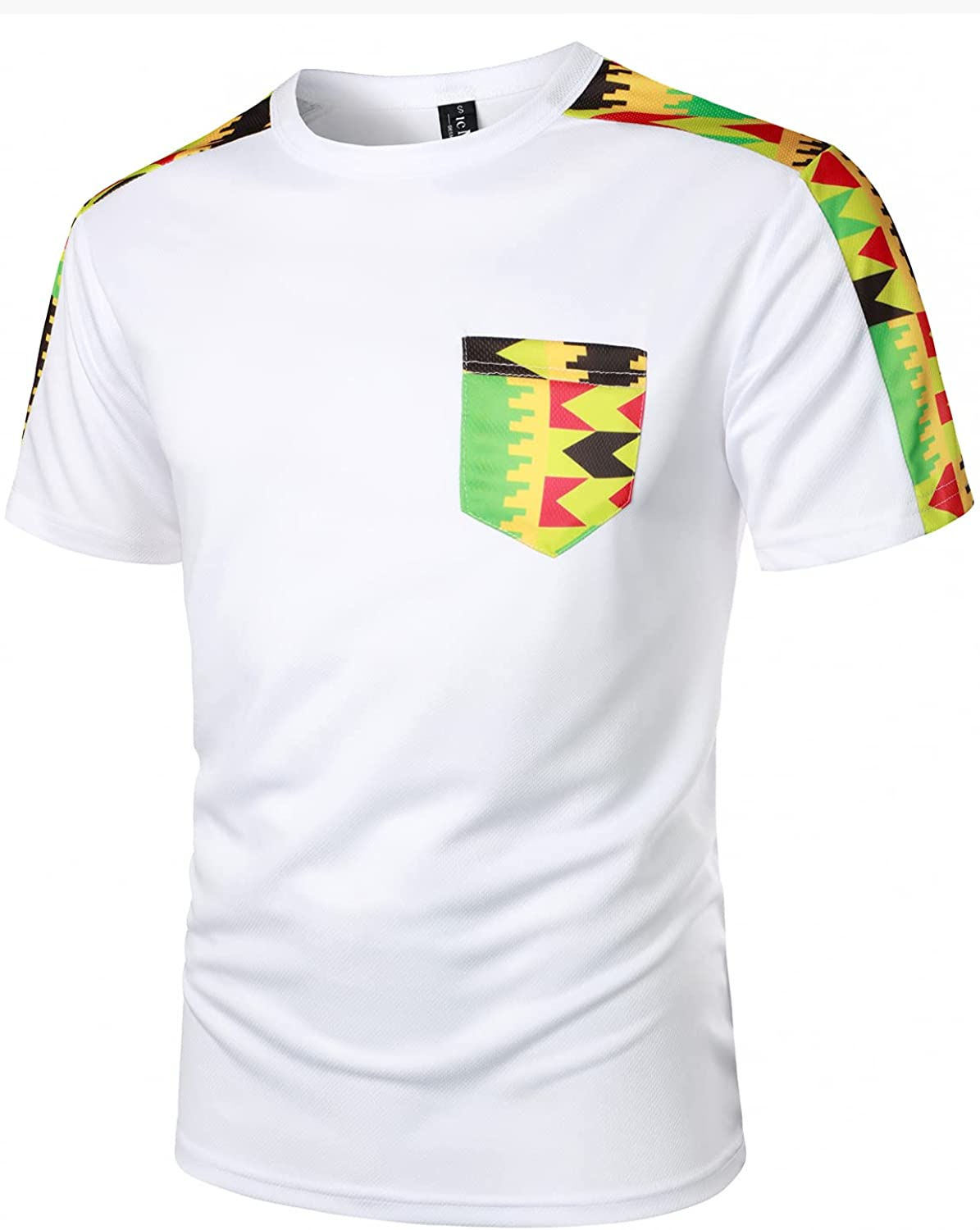 Men's Printed Colorblock T-Shirt and Shorts Set 006