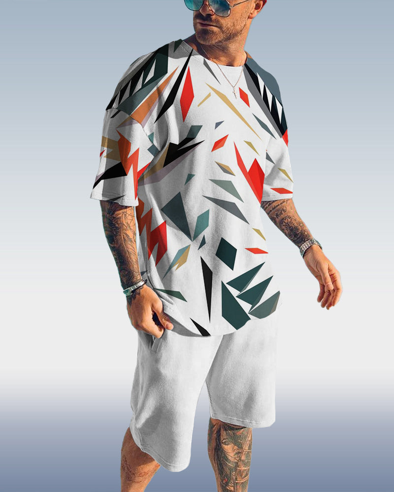 Suitmens Men's Holiday Print Shorts Set 001