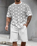 Men's Summer Color Matching Round Neck Set 603