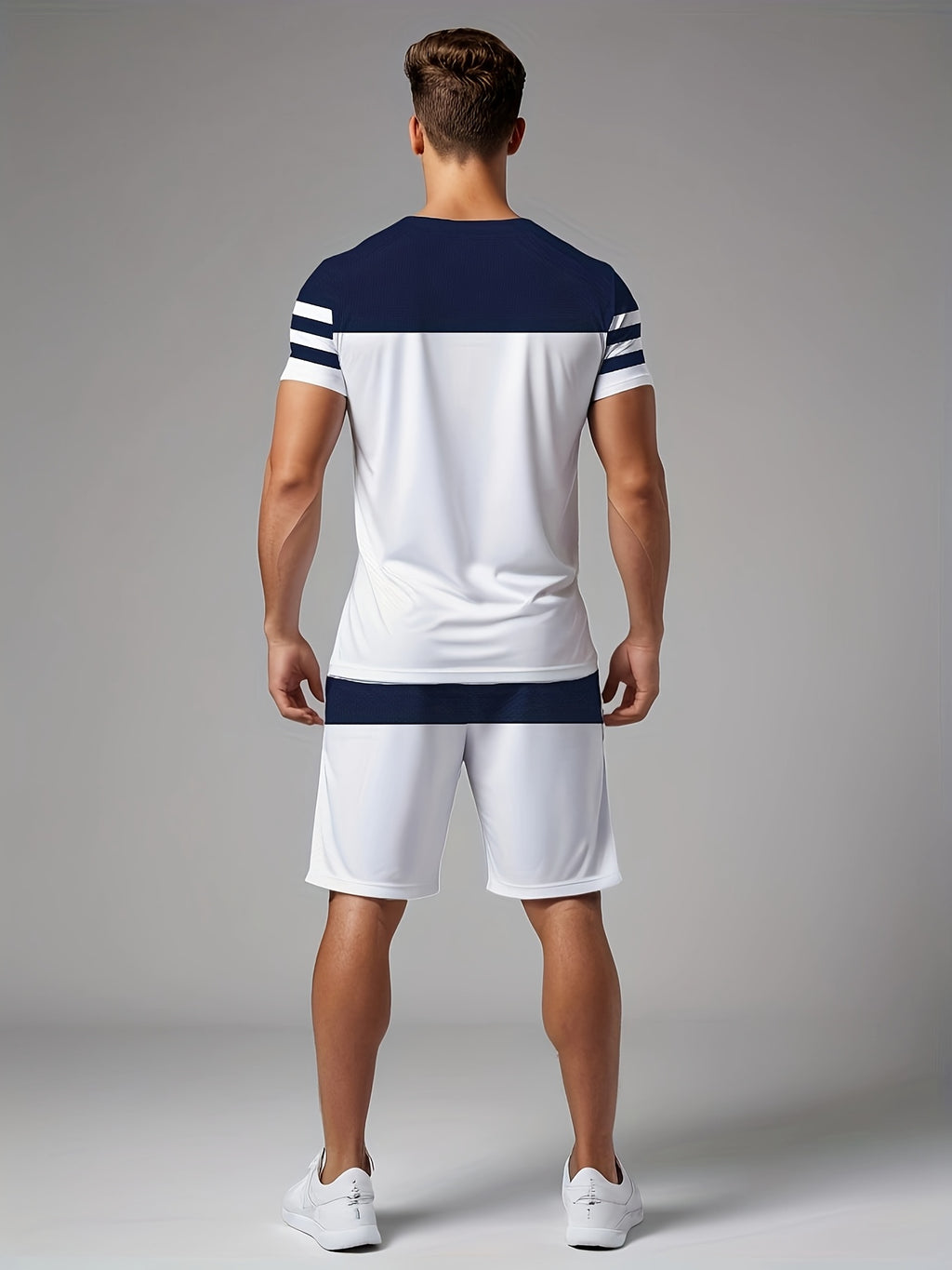 Men's Summer Classic Printed Round Neck Set 988