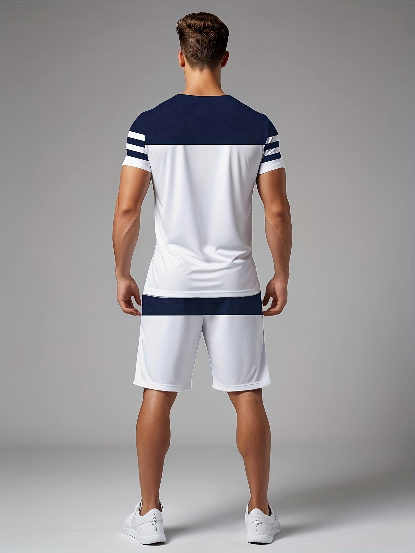 Men's Summer Classic Printed Round Neck Set 988