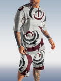 Suitmens Men's Colorblock Print Shorts Set 348