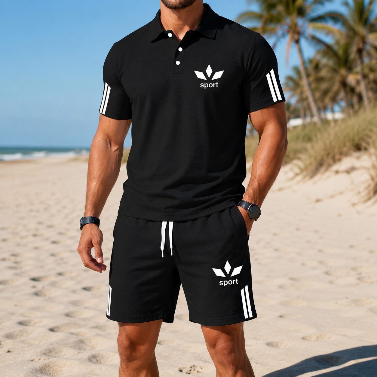 ⏰ Letzter Tag: 50% Rabatt! 🔥-Herren Sommer-Set mit Polohemd und Shorts