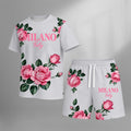 Men’s MILANO Graphic T Shirt and Shorts Set, Italy Inspired 2 Piece Matching Outfit with Short Sleeve Tee and Elastic Waist Drawstring Shorts, Soft Breathable Summer Set for Holiday, Street Style, Travel, and Everyday Wear