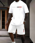 Men's Paris Print Summer Crew Neck Set