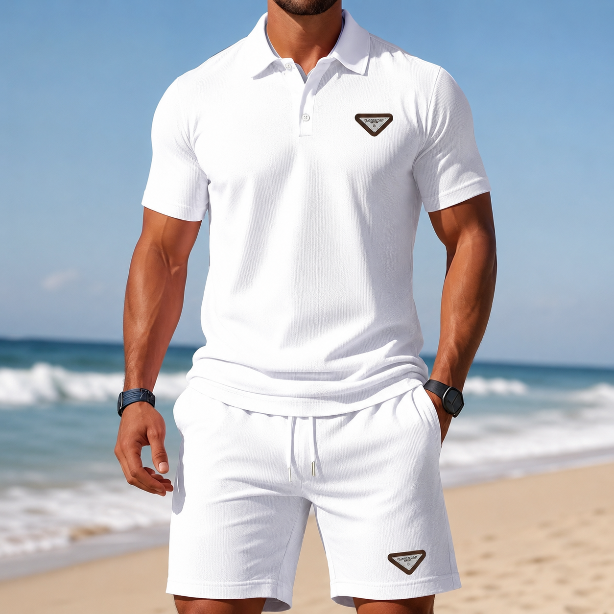 ⏰ Letzter Tag: 50% Rabatt! 🔥-Herren Sommer Outfit – Atmungsaktives Polo Set mit kurzer Hose